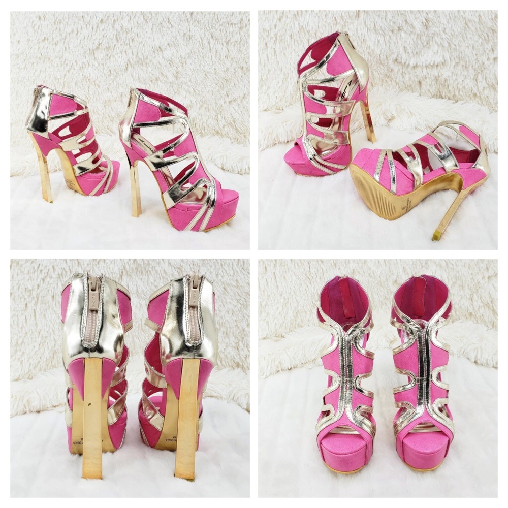 Pink Cutout Gold & Silver 👠 - Picture 3 of 3
